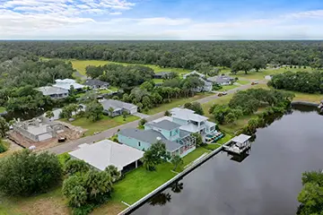 Drone View - Luxury Canal Home by Stoughton and Duran